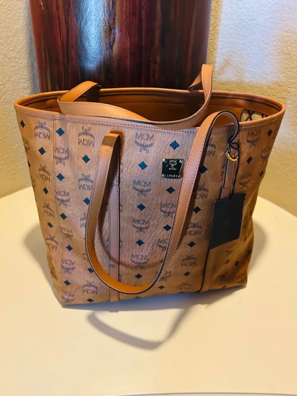 Authentic Designer MCM Vissetos Shopper Tote Bag